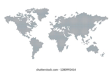 World Map Dots Vector