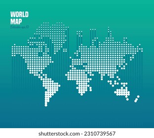 World map with dots. Vector illustration. Eps 10. Global colors.