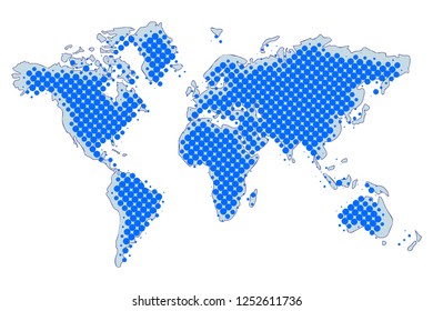 World map dotted, icon style design concept, vector