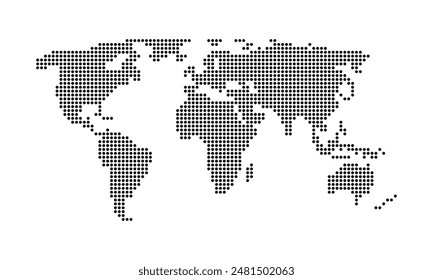 World map dotted illustration. 
Worldmap dots vector.