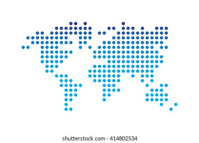 World map ( dotted style ) ( blue gradient color )