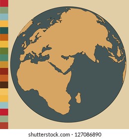 World Map Earth Globe Vector Illustrator, EPS 10.