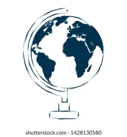 world map earth isolated icon
