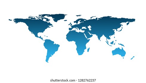 World Map Earth Planet Blue Cyan Stock Vector (Royalty Free) 1282762237 ...