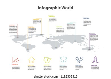 world map element  infographic , infochart business information icon