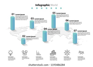 world map element  infographic , infochart business information icon