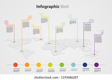 world map element  infographic , infochart business information icon