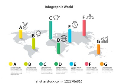 world map element  infographic , infochart business information icon