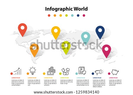world map element  infographic , infochart business information icon