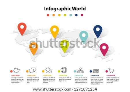 world map element  infographic , infochart business information icon