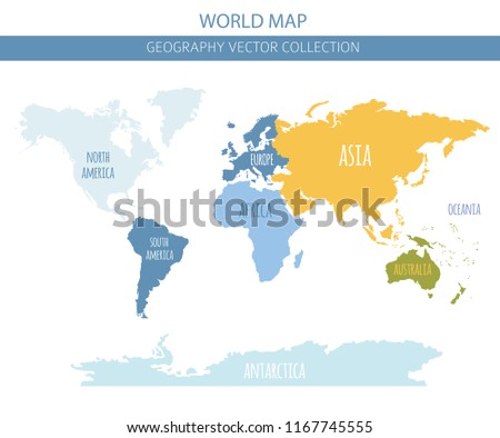 World map elements. Build your own geography info graphic collection. Vector illustration