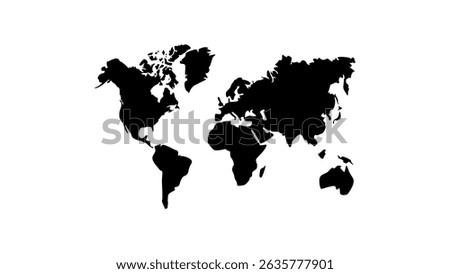 world map emblem,  black isolated silhouette