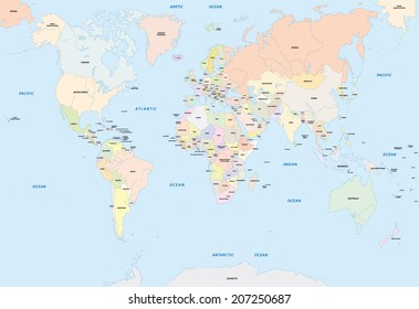 mapa mundial en inglés