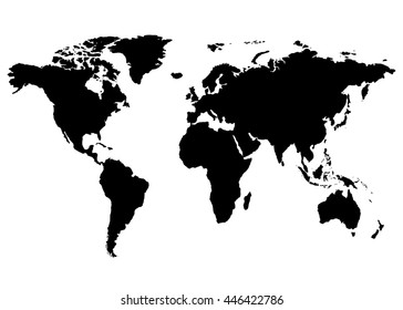 World Map, Europe, Asia, North America, South America, Africa, Australia / Australasia / Oceania