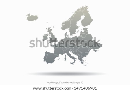 world map europe outline in vector.
europe map. detailed europe countries map.