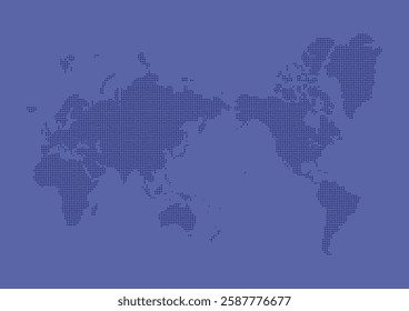 World Map Europe side in blue color
