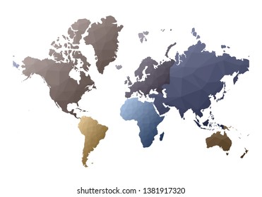 World Map. fabulous low poly style continents. Vector illustration.