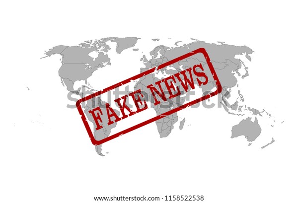 World Map Fake News Word Hoax Stock Vector Royalty Free