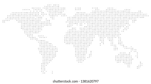 World map filled with Mother Earth text pattern.