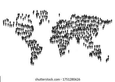 World Map Filled People Isolated Vector Stock Vector (Royalty Free ...