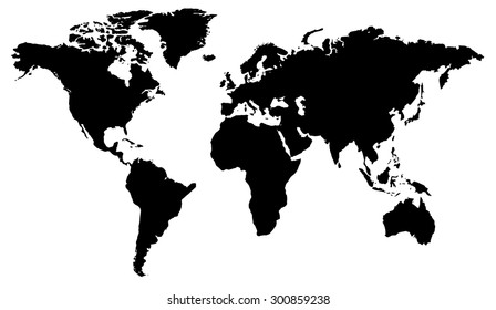 World map flat design in black and white
