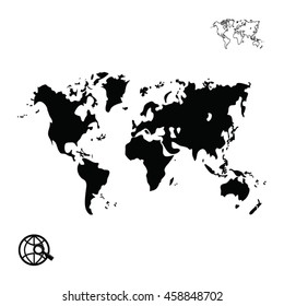 World map flat icon illustration