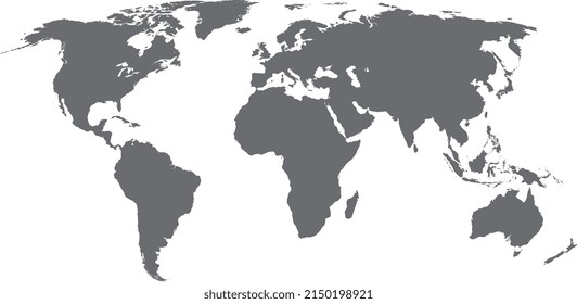 World map. Flat planet earth view. Worldmap template