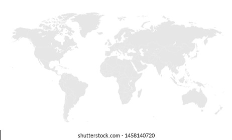 World map in flat style. Countries of the world. Vector illustration.
