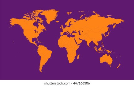 World map flat, vector 