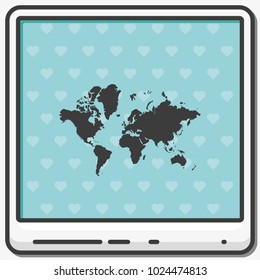 World map flat vector icon.
