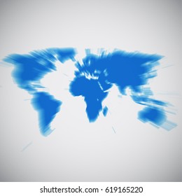 World map focusing on Africa, vector illustration