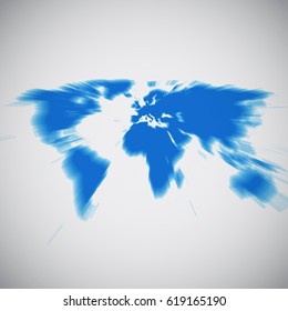 World map focusing on Europe, vector illustration