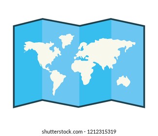 World Map Folded Stock Vector (Royalty Free) 1212315319 | Shutterstock