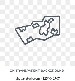 World Map Folded icon. Trendy flat vector World Map Folded icon on transparent background from Maps and Locations collection. High quality filled World Map Folded symbol use for web and mobile