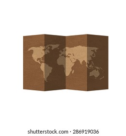 World map folded vintage vector