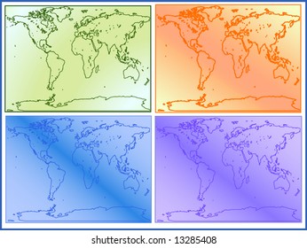 world map in four colors