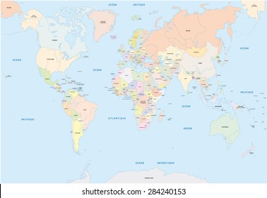 822 World Map In French Language Images, Stock Photos & Vectors ...