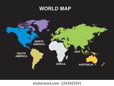 mapa del mundo con colores llenos