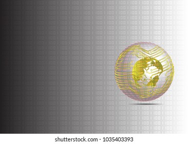 The world map and futuristic technology with digital information in concept of global business and Hi-tech, Eps 10 vector
