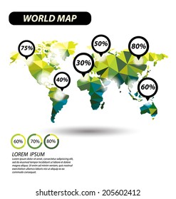 World map geometric concept design