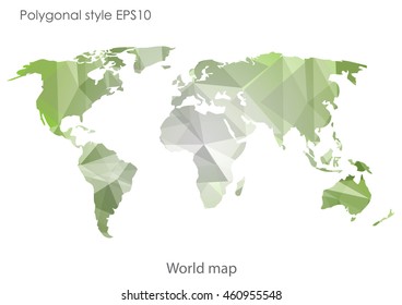 World map in geometric polygonal style.Abstract gems triangle,modern design background.Vector Illustration EPS10.