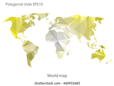 World map in geometric polygonal style.Abstract gems triangle,modern design background.Vector Illustration EPS10.