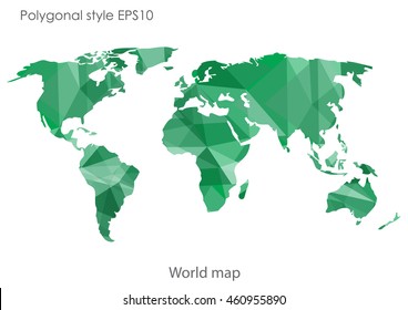 World map in geometric polygonal style.Abstract gems triangle,modern design background.Vector Illustration EPS10.