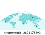 World map global communication, connection. Map made from square. vector illustration