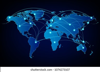 World map global communication graphic vector