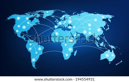 World map with global connections