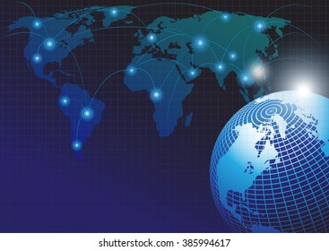 World map  global  network background