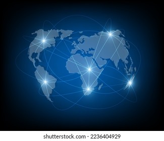 World map. Global social network and financial business illustration