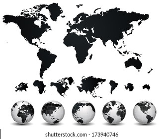 World Map and globe