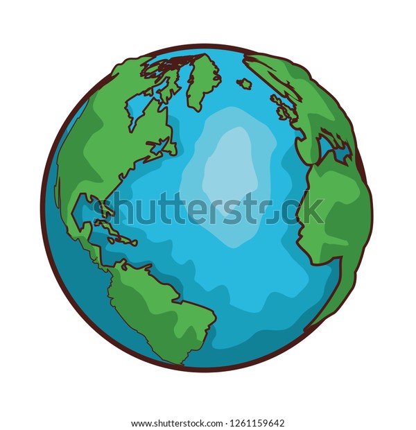 World Map Globe Cartoon Stock Vector (Royalty Free) 1261159642 ...